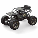 Voiture télécommandée 4×4 buggy noir avec une roue à l'arrière