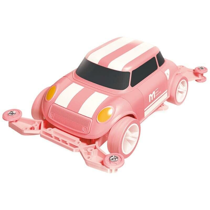 Photo d'une mini voiture rose avec chassis apparent