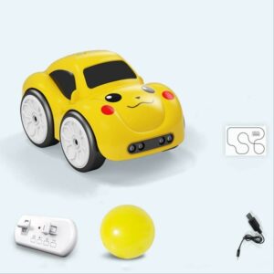Mini voiture télécommandée Pikachu avec détecteur de mouvement, manette, boule jaune et cable